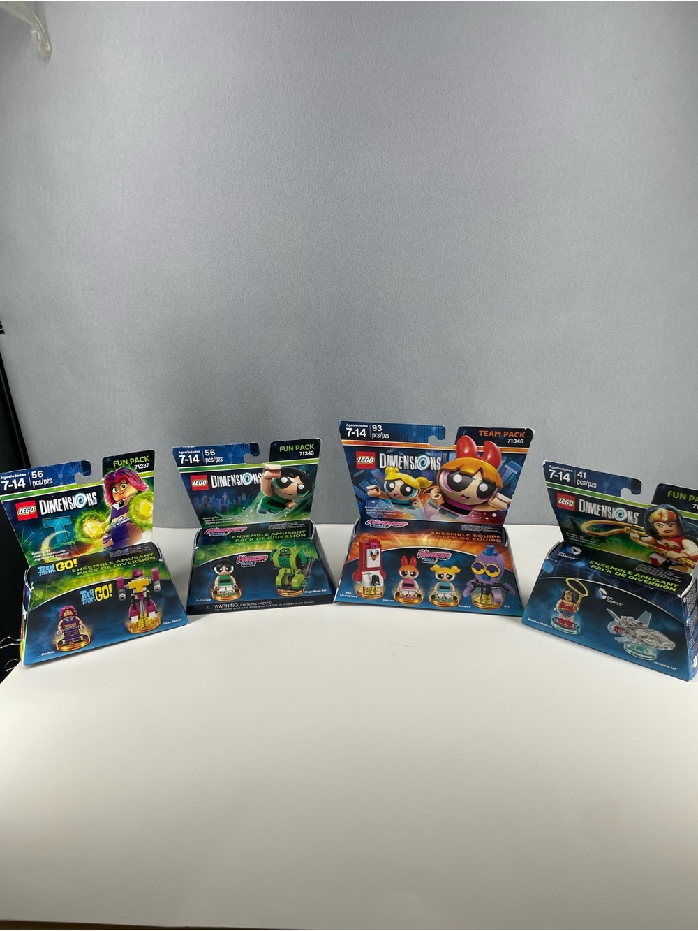 New Sealed Lego Dimensions Lot Of 4 Powerpuff Girls And Wonder Woman Starfire